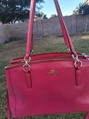 Coach Pink Leather Tote Bag